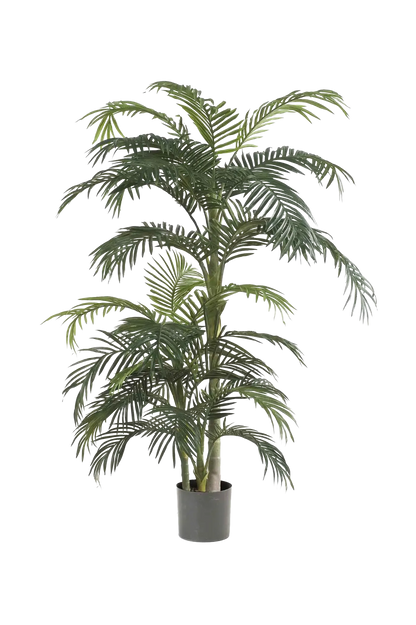 Künstliche Areca Palme - Bobby, 130 cm, Kunstbaum von aplanta, im schwarzen Topf, in Natur, für drinnen