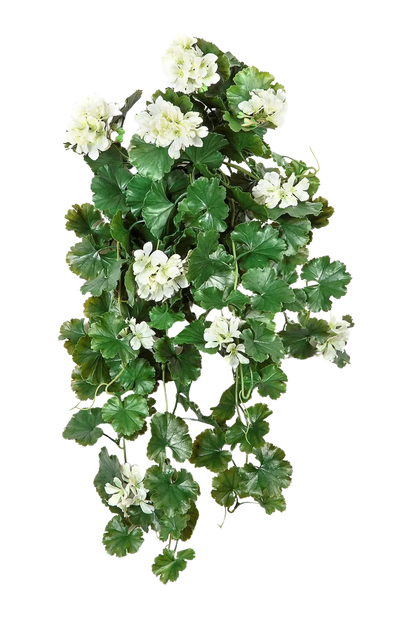 Künstliche Hängegeranie - Petunia, 66 cm, Kunstblume von aplanta, UV-beständig, Steckpflanze, in Creme, für draußen
