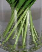 Künstlicher Tulpenstrauß - Vegeta | 36 cm | in Glasvase mit künstl. Wasser - Kunstpflanzen von aplanta