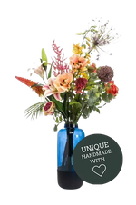 Künstlicher XL Blumenstrauß - Talea auf transparentem Hintergrund mit echt wirkenden Kunstblättern in natürlicher Anordnung. Künstlicher XL Blumenstrauß - Talea hat die Farbe Natur und ist 107 cm hoch. | aplanta Kunstpflanzen