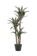 Künstliche Agave - Pepe, 100 cm, Kunstpflanze von aplanta, im schwarzen Topf, in Natur, für drinnen