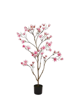 Künstliche Magnolie - Clarc, 120 cm, Kunstblume von aplanta, in Rosé, für drinnen
