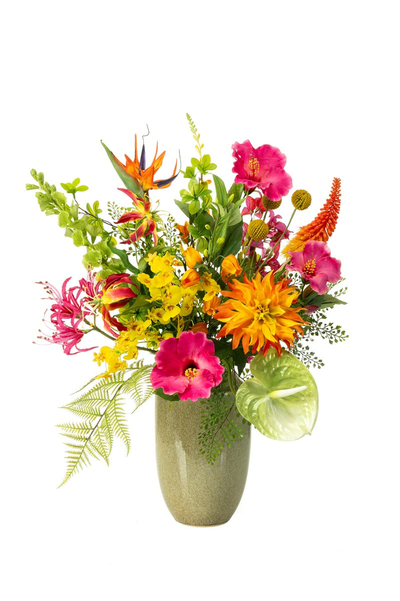 Künstlicher Blumenstrauß - Talusa, 75 cm, Kunstblume von aplanta, handgebunden, in Natur, für drinnen