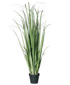 Hochwertiges Kunstgras auf transparentem Hintergrund mit echt wirkenden Kunstblättern in natürlicher Anordnung. Künstliches Schilfgras im Topf - Vittoria hat die Farbe Natur und ist 180 cm hoch. | aplanta Kunstpflanzen