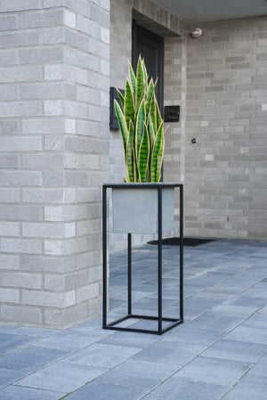 Bac à plantes - Momo | 70x30x30cm, noir, gris