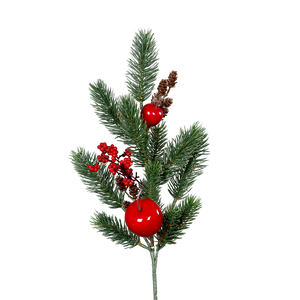 Künstlicher Tannenzweig mit Beeren und Zapfen – Zion | 51 cm