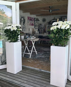 Bac à plantes - Enisa | 29x29x80 cm, Blanc