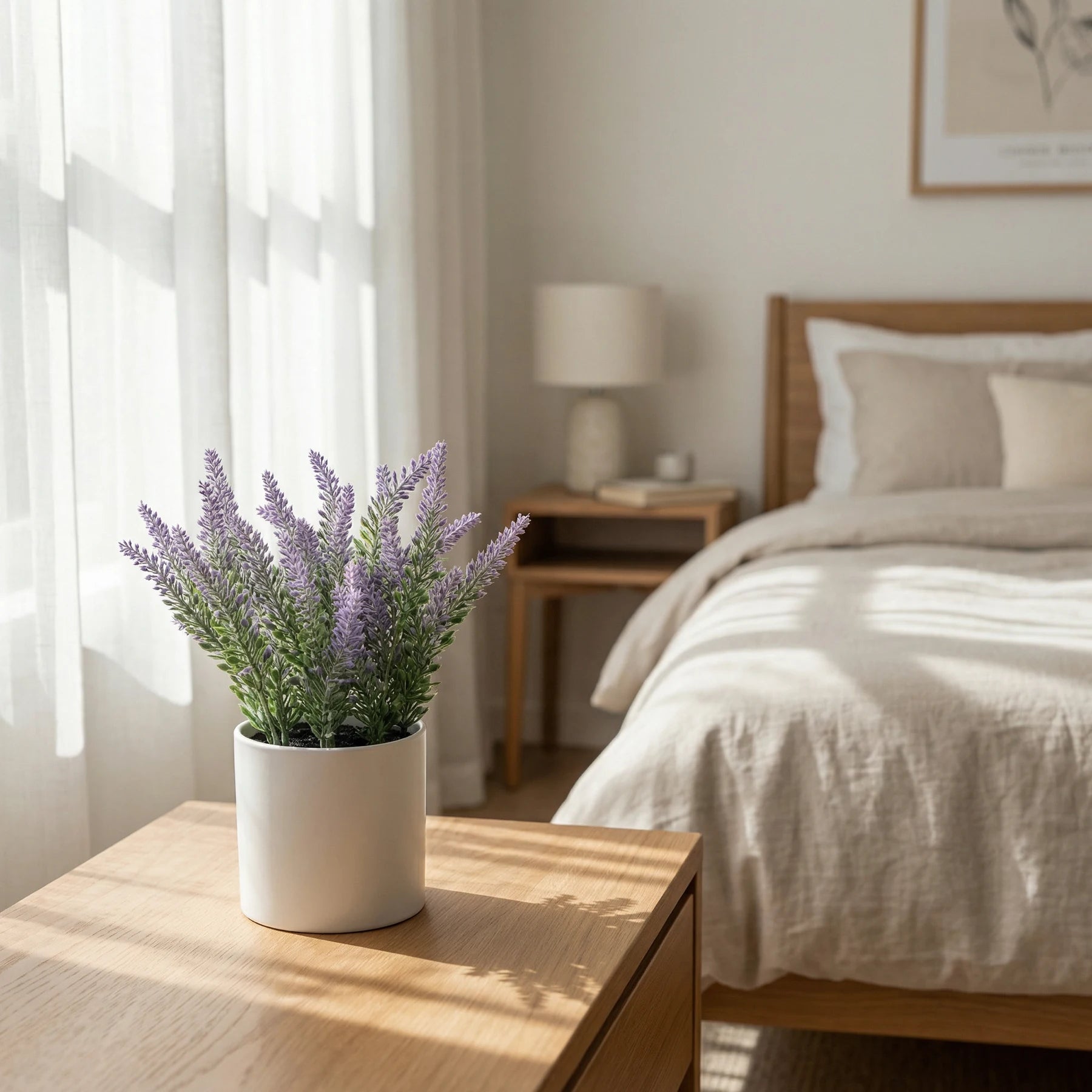 Künstlicher Lavendel - Lakos, 26 cm, Kunstpflanze von aplanta, inkl. Dekotopf, in Lila, für drinnen