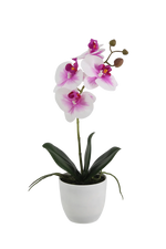 Künstliche Orchidee - Dan, 35 cm, Kunstblume von aplanta, inkl. Dekotopf, Real Touch, in Pink, für drinnen