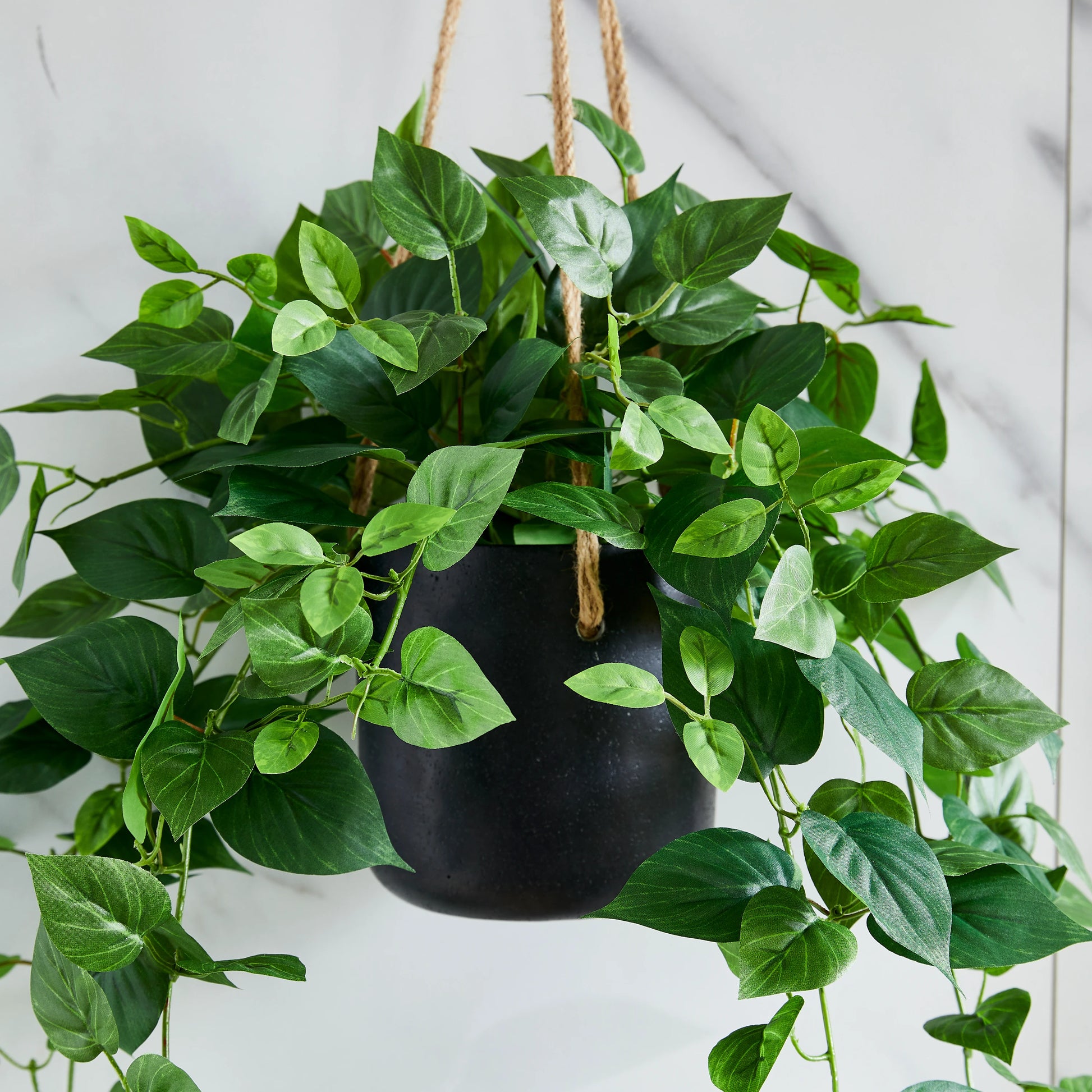 Künstlicher Hänge-Pothos - Melusine, 80 cm, Kunstpflanze von aplanta, Steckpflanze, in Grün, für drinnen