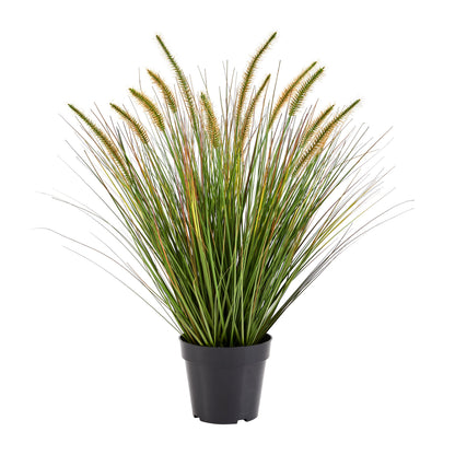 Künstliches Japanisches Lampenputzergras - Yuki, 70 cm, Kunstpflanze von aplanta, mit Fruchtstamm, in Grün, für drinnen