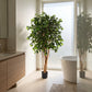 Künstlicher Ficus Retusa - Caelior, 180 cm, Kunstbaum von aplanta, mit Echtholzstamm, inkl. Startertopf, in Grün, für drinnen