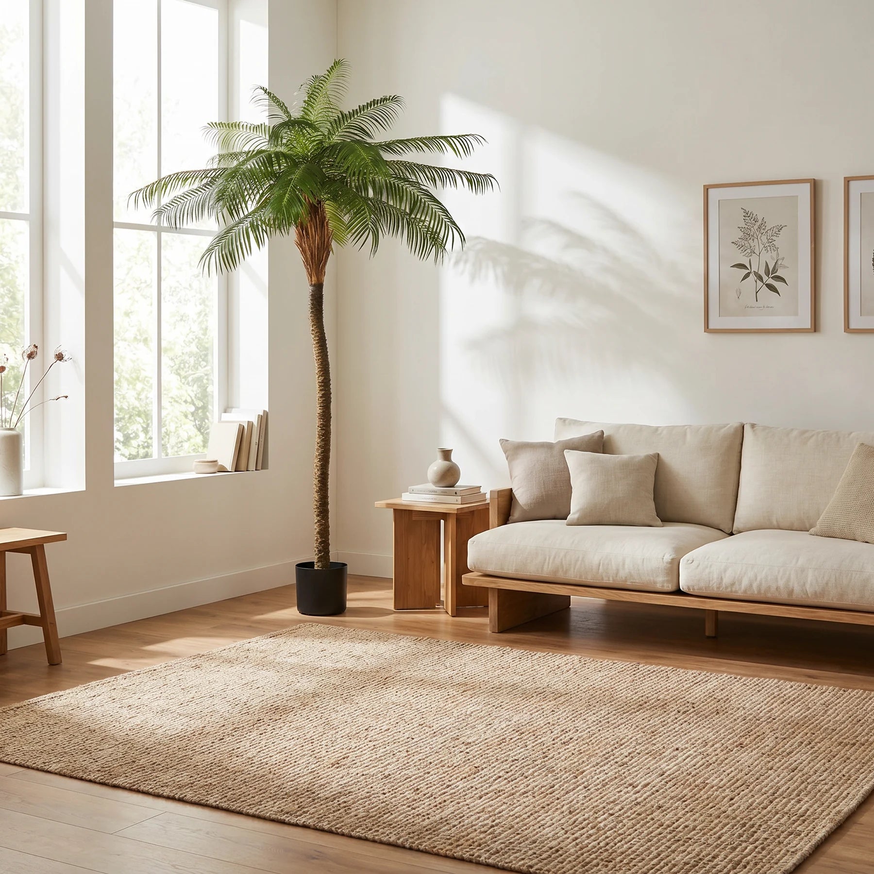 Künstliche Phoenixpalme - Zephyra, 240 cm, Kunstbaum von aplanta, in Grün, für drinnen