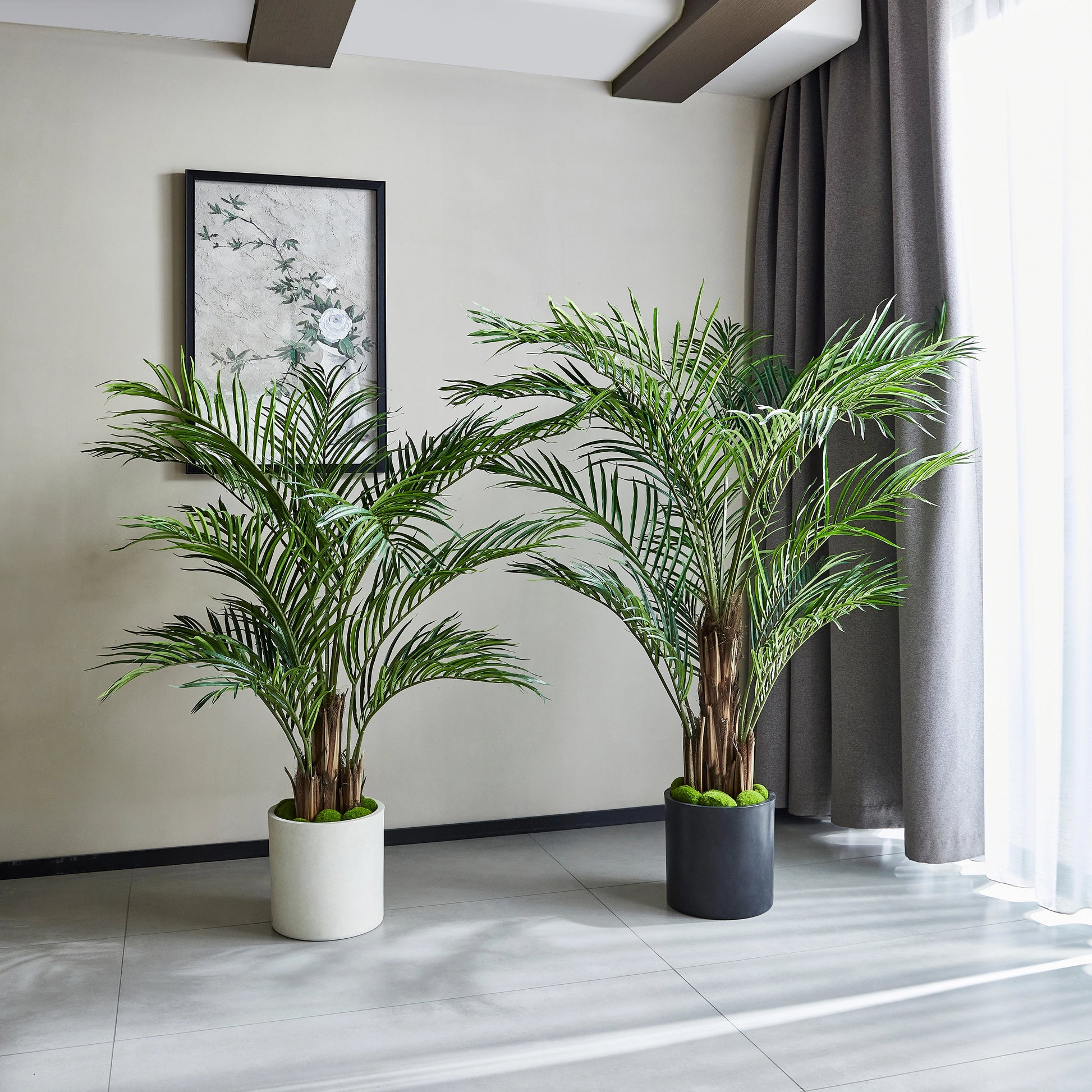 Künstliche Kentia-Palme - Caliora, 140 cm, Kunstbaum von aplanta, inkl. Startertopf, in Grün, für drinnen