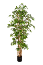 Künstlicher Bambus - Lucia, 230 cm, Kunstbaum von aplanta, mit Echtholzstamm, in Natur, für drinnen
