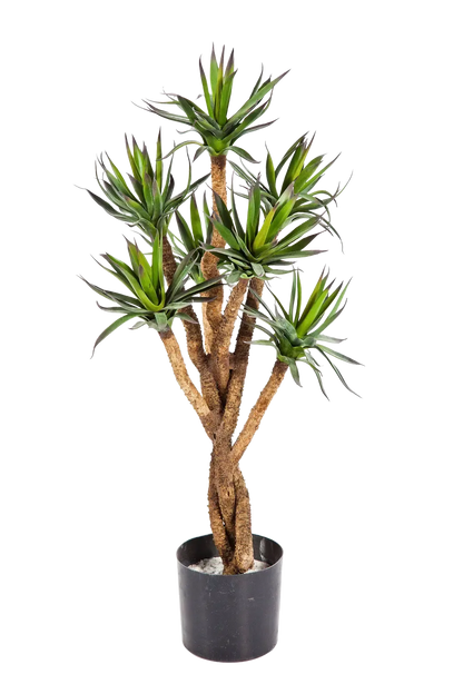 Künstliche Agave - Prince, 70 cm, Kunstbaum von aplanta, im schwarzen Topf, in Natur, für drinnen
