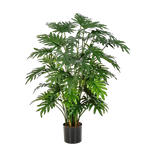 Künstlicher Philodendron - Therese auf transparentem Hintergrund mit echt wirkenden Kunstblättern in natürlicher Anordnung. Künstlicher Philodendron - Therese hat die Farbe Natur und ist 100 cm hoch. | aplanta Kunstpflanzen