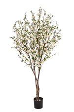 Künstlicher Kirschbaum - Willi, 140 cm, Kunstbaum von aplanta, in Creme, für drinnen