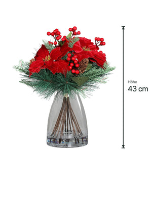 Künstliches Poinsettia-Weihnachtsarrangement - Talia | 43 cm