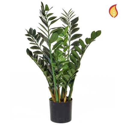 Künstliche Zamioculcas - Falk, 90 cm, Kunstpflanze von aplanta, feuerhemmend, B1-zertifiziert, in Grün, für drinnen