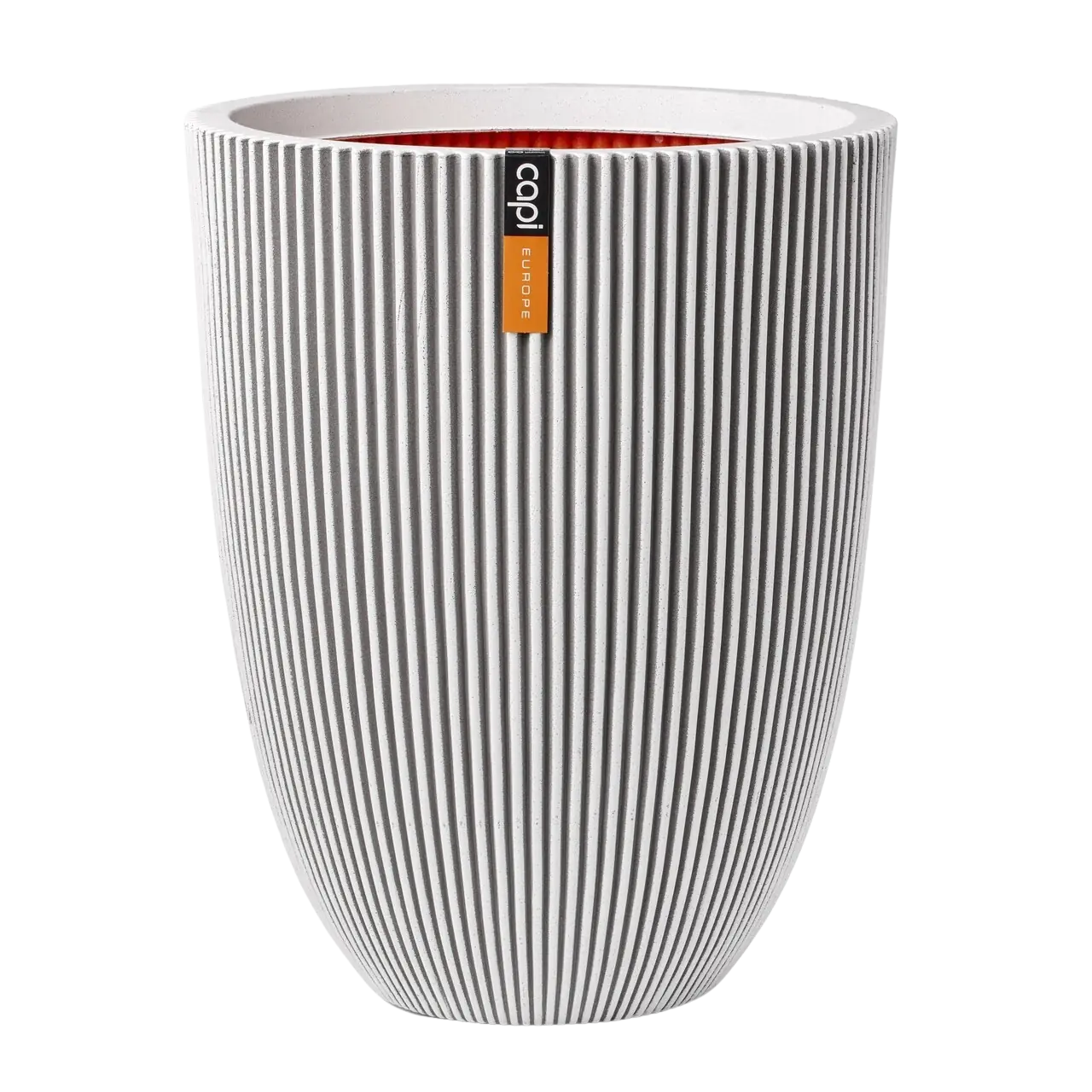Pflanztopf elegant niedrig Groove elfenbein, 34x46cm, Pflanzkübel von aplanta, für drinnen & draußen