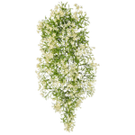 Künstliche Hängeblühpflanze - Winfried, 67 cm, Kunstpflanze von aplanta, feuerhemmend, B1-zertifiziert, Steckpflanze, in Weiß