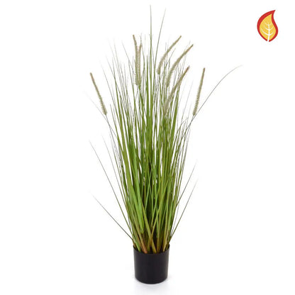 Künstliches Gras - Ulrich, 90 cm, Kunstpflanze von aplanta, feuerhemmend, B1-zertifiziert, in Grün, für drinnen