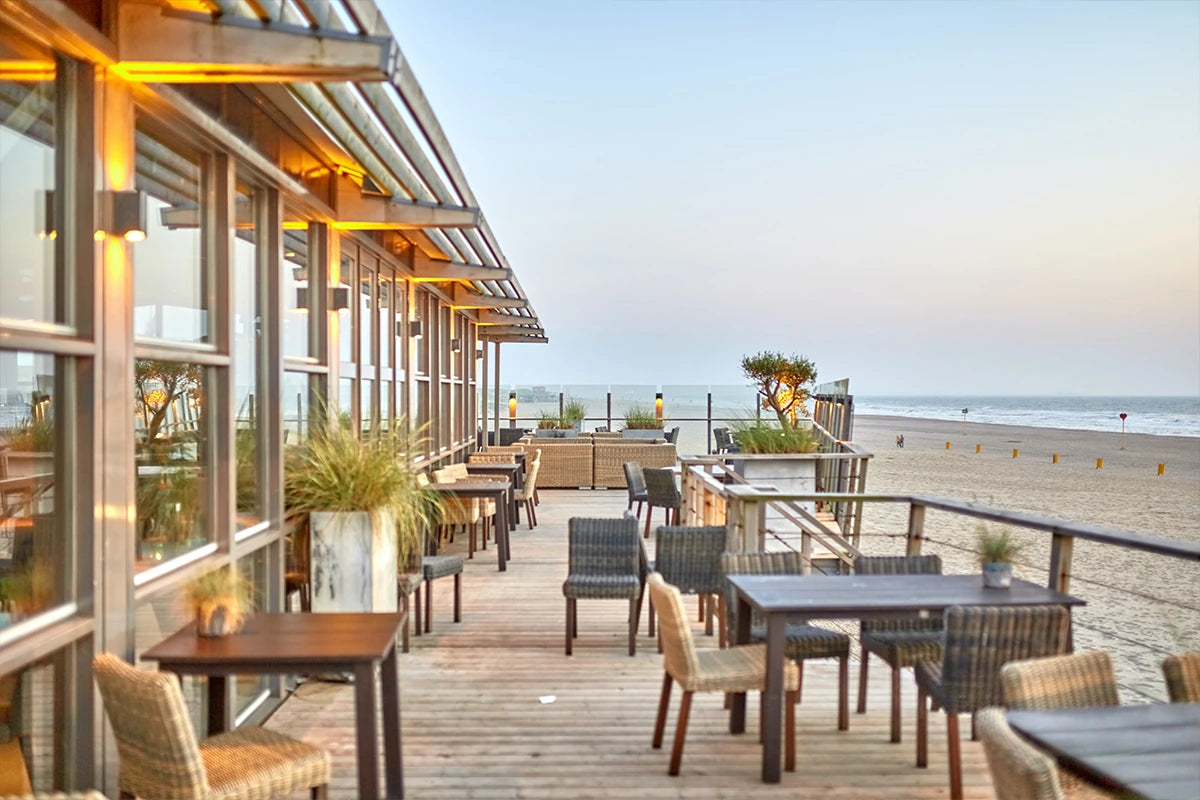 Hotel Terrasse am Strand mit Kunstpflanzen für draußen von aplanta