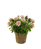 Künstliche Rose - Lucy auf transparentem Hintergrund mit echt wirkenden Kunstblättern. Diese Kunstpflanze gehört zur Gattung/Familie der 